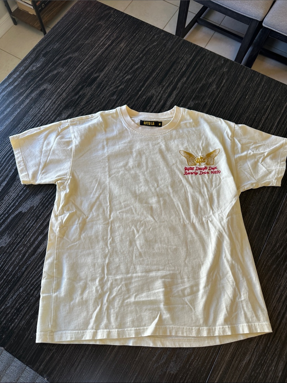 GFTD LA Butter Yellow Flying Brain T-Shirt, Medium